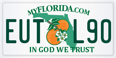 FL license plate EUTL90