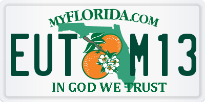 FL license plate EUTM13