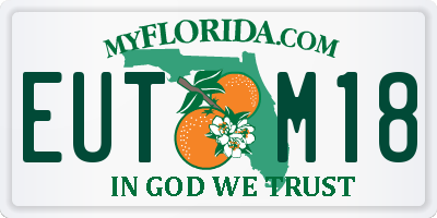 FL license plate EUTM18