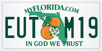 FL license plate EUTM19