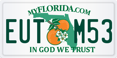 FL license plate EUTM53