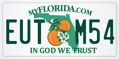 FL license plate EUTM54