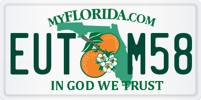 FL license plate EUTM58