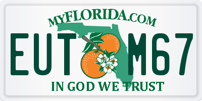 FL license plate EUTM67
