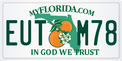 FL license plate EUTM78