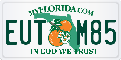 FL license plate EUTM85