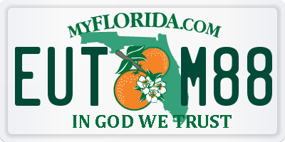 FL license plate EUTM88