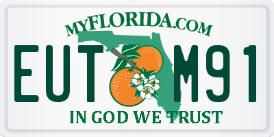 FL license plate EUTM91