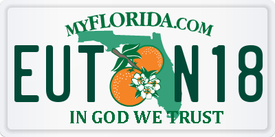 FL license plate EUTN18