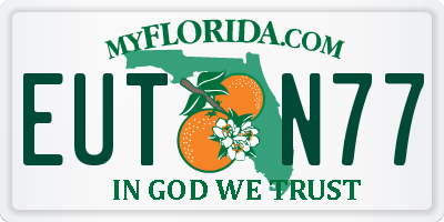 FL license plate EUTN77