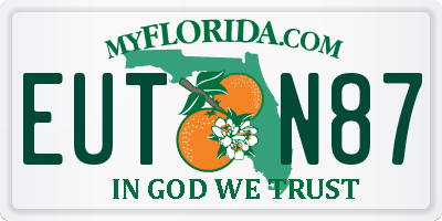 FL license plate EUTN87