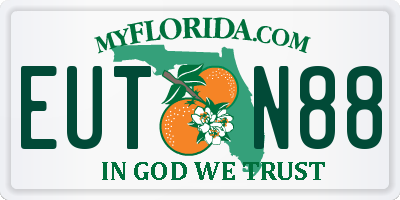 FL license plate EUTN88