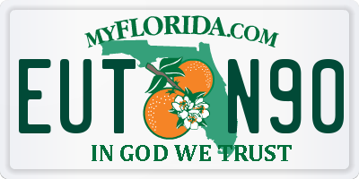 FL license plate EUTN90