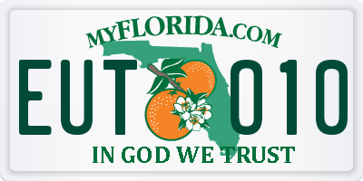 FL license plate EUTO10