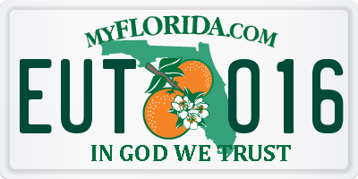FL license plate EUTO16