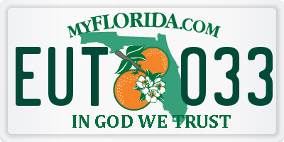 FL license plate EUTO33