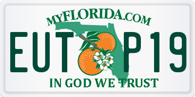 FL license plate EUTP19
