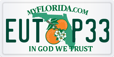 FL license plate EUTP33