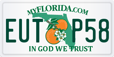 FL license plate EUTP58