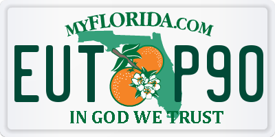 FL license plate EUTP90