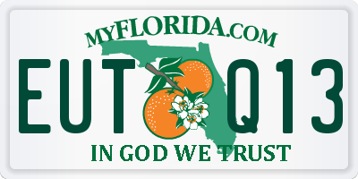 FL license plate EUTQ13