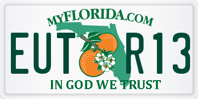 FL license plate EUTR13