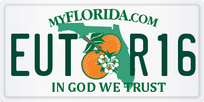 FL license plate EUTR16
