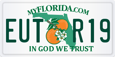 FL license plate EUTR19