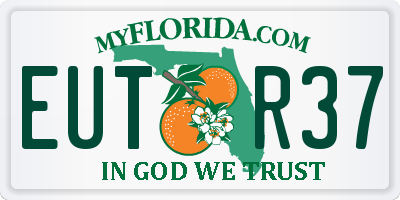 FL license plate EUTR37
