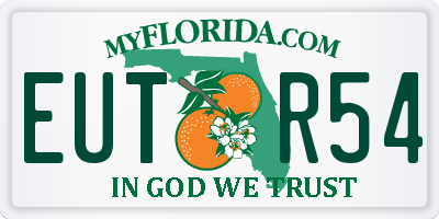 FL license plate EUTR54