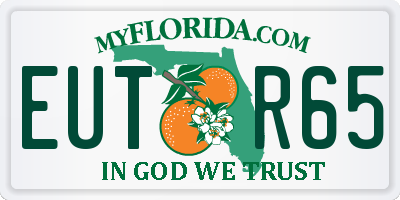 FL license plate EUTR65