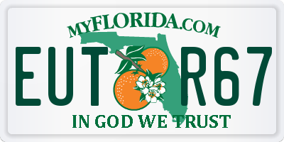 FL license plate EUTR67