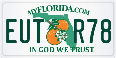 FL license plate EUTR78