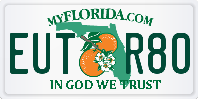 FL license plate EUTR80