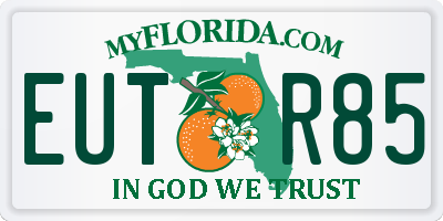 FL license plate EUTR85