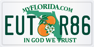 FL license plate EUTR86