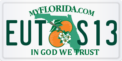 FL license plate EUTS13