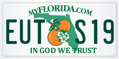 FL license plate EUTS19