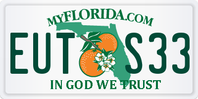 FL license plate EUTS33