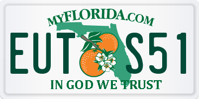 FL license plate EUTS51