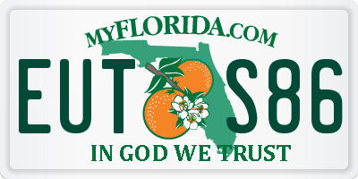 FL license plate EUTS86