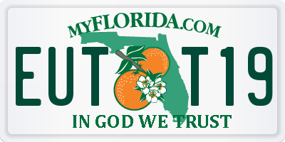 FL license plate EUTT19