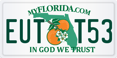 FL license plate EUTT53