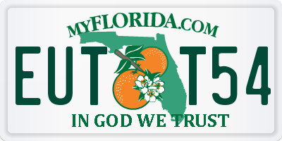 FL license plate EUTT54