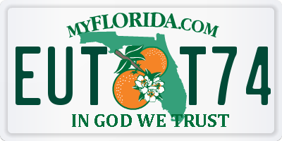 FL license plate EUTT74