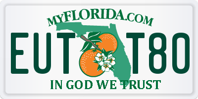FL license plate EUTT80