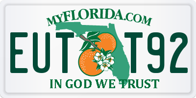 FL license plate EUTT92