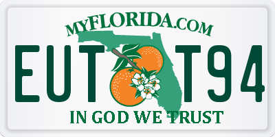 FL license plate EUTT94