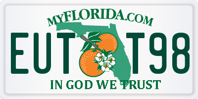 FL license plate EUTT98