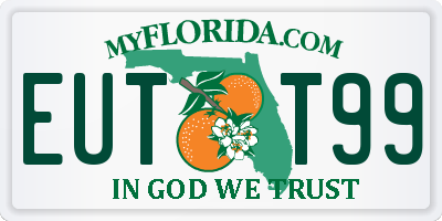 FL license plate EUTT99